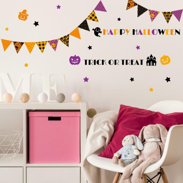 �E�H�[���X�e�b�J�[ �n���E�B�� halloween �t���b�O�K�[�����h ���΂� �����^�� �p�[�e�B ���� ���� ���킢�� ������� ��l 60×60cm �V�[���� �ǎ�