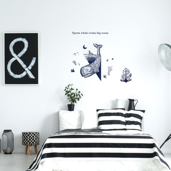 C̐ V[EH[XebJ[  fish sea NW  CJ 邩 V`  60×60cm V[   ǎ wall sticker
