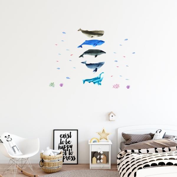 C̐ V[EH[XebJ[  fish sea NW  CJ 邩 V`  60×60cm V[   ǎ wall sticker