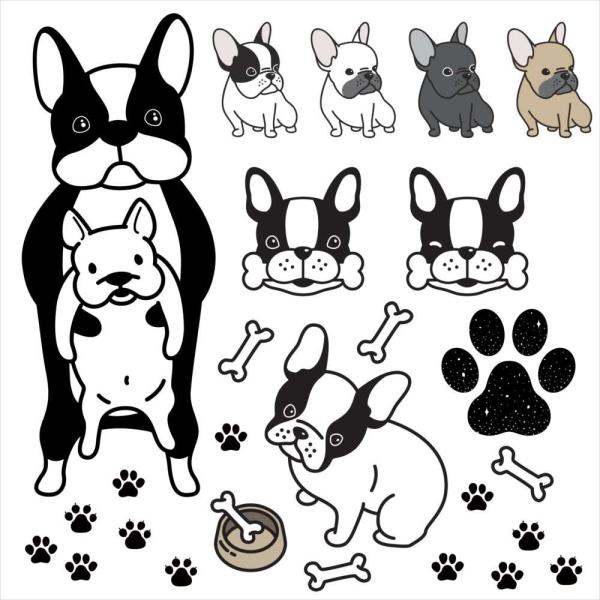 EH[XebJ[  390×877mm wall sticker ̐  Aj}  dog ybg  EH[XebJ[ 016531