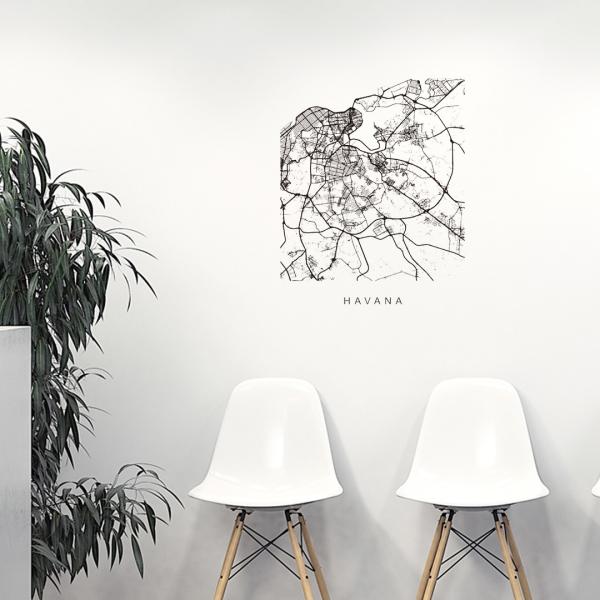 E̓ssMAPV[EH[XebJ[ 60×60cm n} Xg[g}bv street map world cityssn}@En}@050136 Havana, Cuba