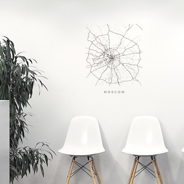 E̓ssMAPV[EH[XebJ[ 60×60cm n} Xg[g}bv street map world cityssn}@En}@050150 Moscow, Russia