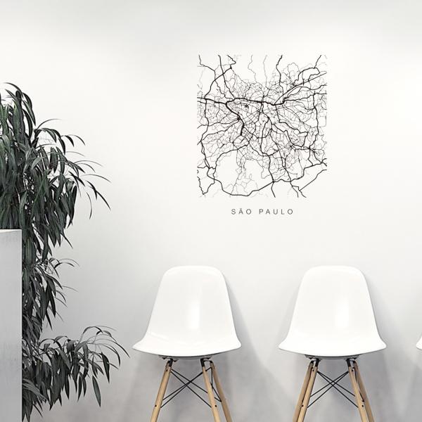 E̓ssMAPV[EH[XebJ[ 60×60cm n} Xg[g}bv street map world cityssn}@En}@050157 Sao Paulo, Brazil