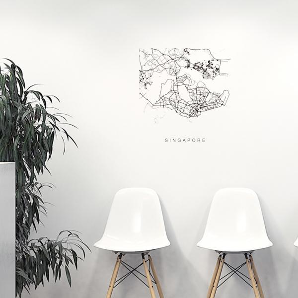 E̓ssMAPV[EH[XebJ[ 60×60cm n} Xg[g}bv street map world cityssn}@En}@050160 Singapore, Singapore