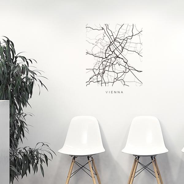 ���E�̓s�sMAP���V�[�����E�H�[���X�e�b�J�[ 60×60cm �n�} �X�g���[�g�}�b�v street map world city�s�s�n�}�@���E�n�}�@050165 Vienna, Austria