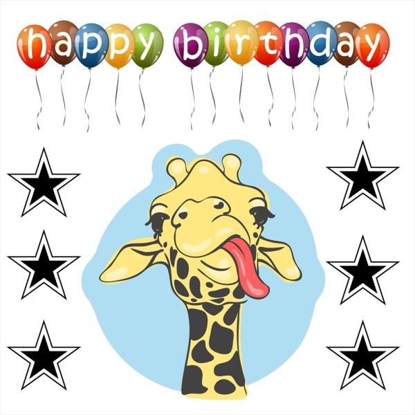 EH[XebJ[  190×427mm wall sticker a birthday L  D o[  EH[XebJ[ 015217