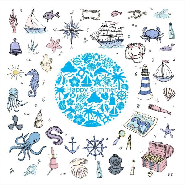 āV[EH[XebJ[ summer ċx Ղ Ђ܂ C z SURF  30×30cm