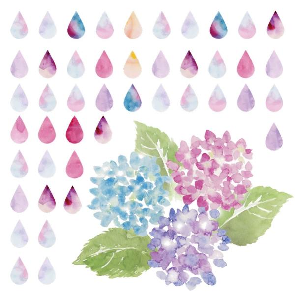 梅雨 シール式ウォールステッカー 飾り 30 30cm 雨 Rainy Day Rainy Season アジサイ 紫陽花 アジサイ 傘 雨 Buyee Buyee Japanese Proxy Service Buy From Japan Bot Online