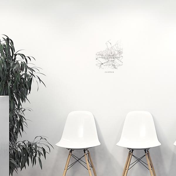 E̓ssMAP V[EH[XebJ[ 30×30cm@wall sticker n} Xg[g}bv street map world city@050168 Zagreb, Croatia