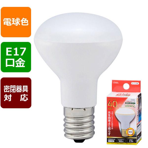 オーム電機 LED電球 ミニレフランプ形 E17 40形相当 電球色 LDR3L-W-E17 A9 【品番:06-0767】