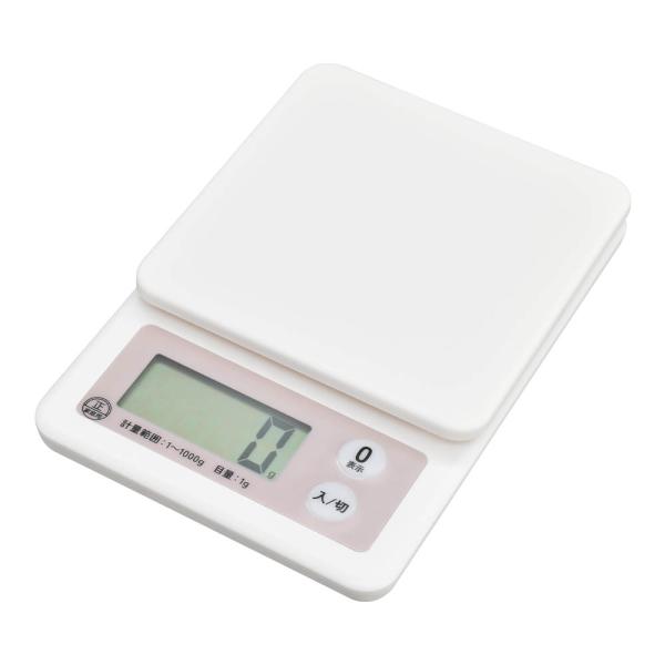 オーム電機 クッキングスケール 1kg計 ピンク COK-S101-P【品番:08-1459】