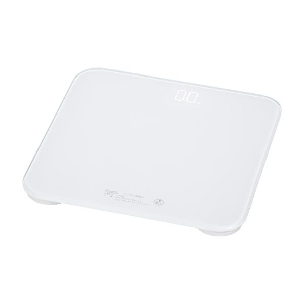 オーム電機 HBK-T108-W デジタル体重計 ホワイト ※単４乾電池２本(別売) LED表示で見やすいデジタル体重計【品番:08-1249】