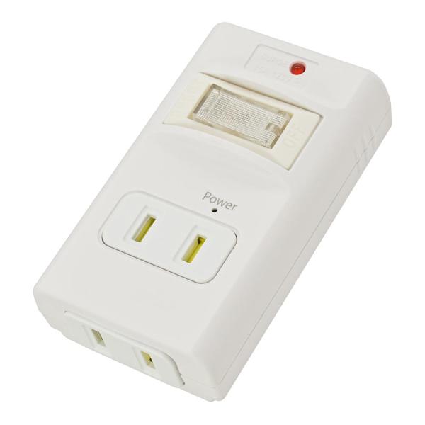 他サイト： オーム電機 HS-A2PH-W 発煙ガードスイッチ付タップ 2個口 [品番]00-2591の商品画像
