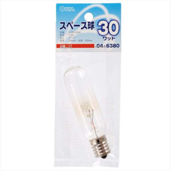 オーム電機 スペース球 T-20型 E17/30W クリア LB-TS4730-C 【品番:04-6380】
