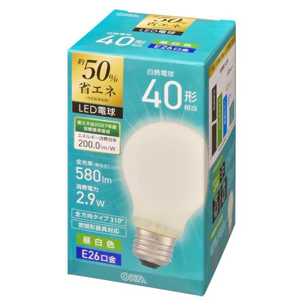 オーム電機 LDA3N-G C5 省エネLED電球 E26 40形相当 昼白色 【品番:06-5732】