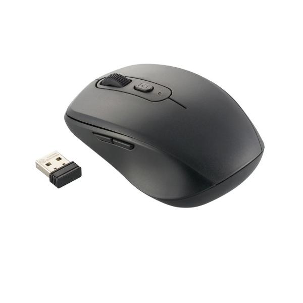 オーム電機 PC-SMWB5MB09-K PCGEAR 無線光学式マウス Mサイズ ブラック 【品番:01-3607】