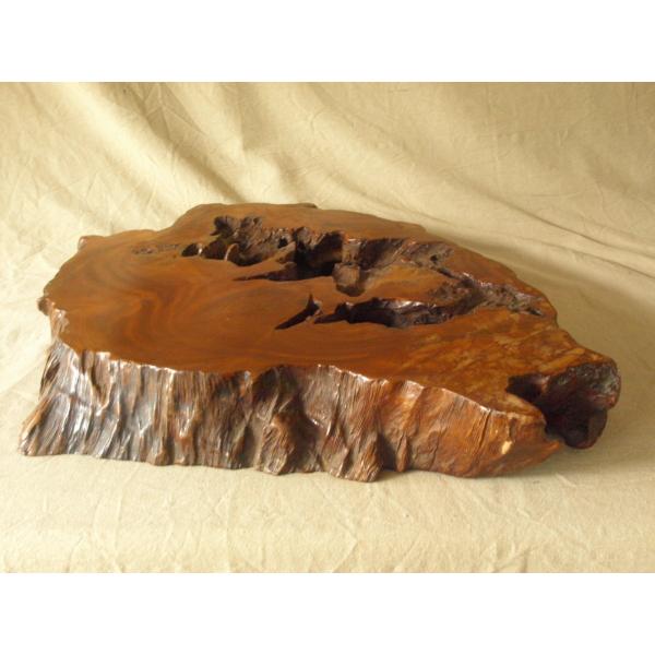 時代 欅敷板 無垢材一枚板60cm 6.4kg侘 寂 樹洞輪切 飾台 盆栽台