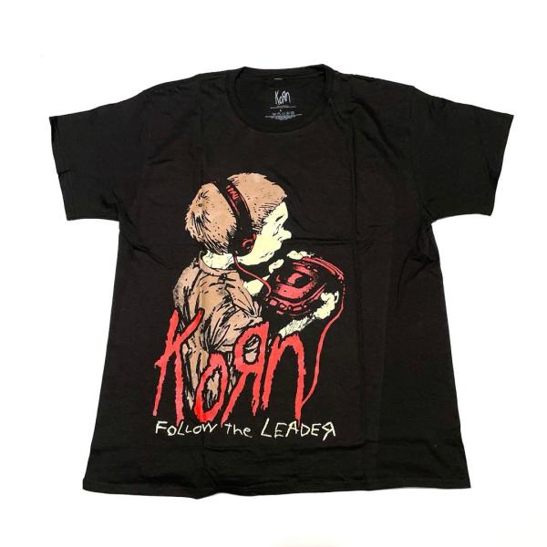28%OFF セール！KORN コーン Tシャツ バンドTシャツ ブラック FOLLOW THE LEADER S/S TEE 元値5830円