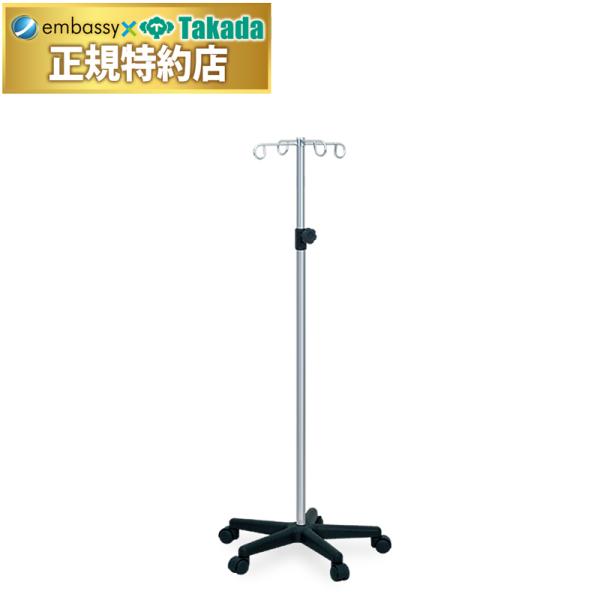 安定感のある樹脂製5脚ベース採用の軽量アルミニウム製ガードル台。直径5cmの双輪キャスター付き。手動式無段階高さ調節機能付き。