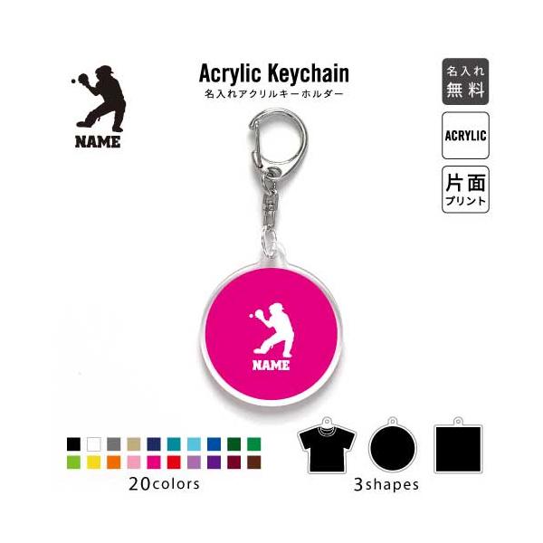 キャッチャー  アクリル キーホルダー 名入れ アクキー チャーム  団体スポーツ チーム バット グローブ