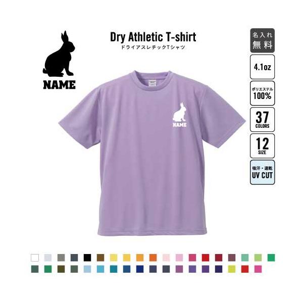 うさぎ 名入れドライTシャツ ウサギ 兎 Rabbit チームTシャツ クラス