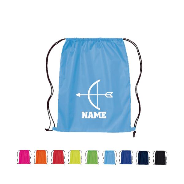 名入れランドリーバッグとは？ポリエステルのナップサック（リュックサック）。職業別のシルエットにお名前が入れられるので、部活のチーム名や学校名を入れたり、同好会などの名称を入れたりとさまざまな使い方が考えられ、とても人気の高い商品です。