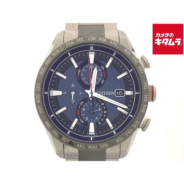 中古】 【良品】 シチズン アテッサ ダイレクトフライト ブルー AT8186