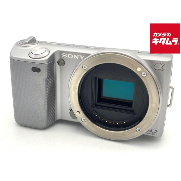 Sony NEX-5 シルバー キタムラ購入 純正フラッシュ付 レンズ付 SONY（ソニー） 【中古】 【並品】 α NEX-5 ボディ シルバー : カメラ