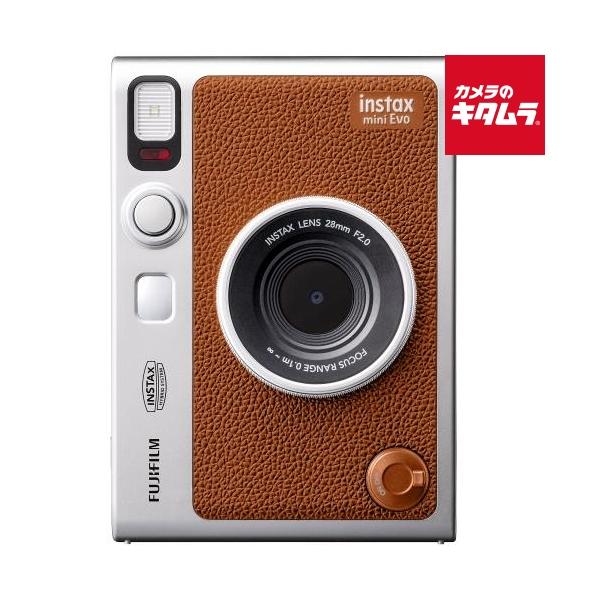 フジフイルム インスタントカメラ instax mini Evo 「チェキ」BROWN USB Type-C対応 富士フイルム ちぇき フイルムカメラ