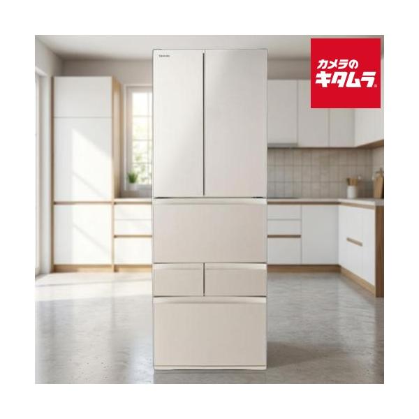 設置込 東芝 野菜室まんなか冷蔵庫 VEGETA フレンチドア GR-Y460FK(EC)サテンゴールド [462L] 新生活 大容量 野菜 鮮度 新鮮