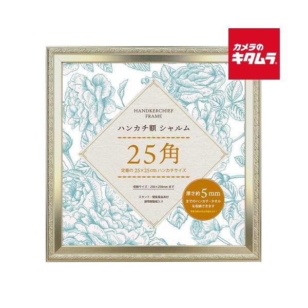 万丈 ハンカチ額 シャルム 25角 シルバー