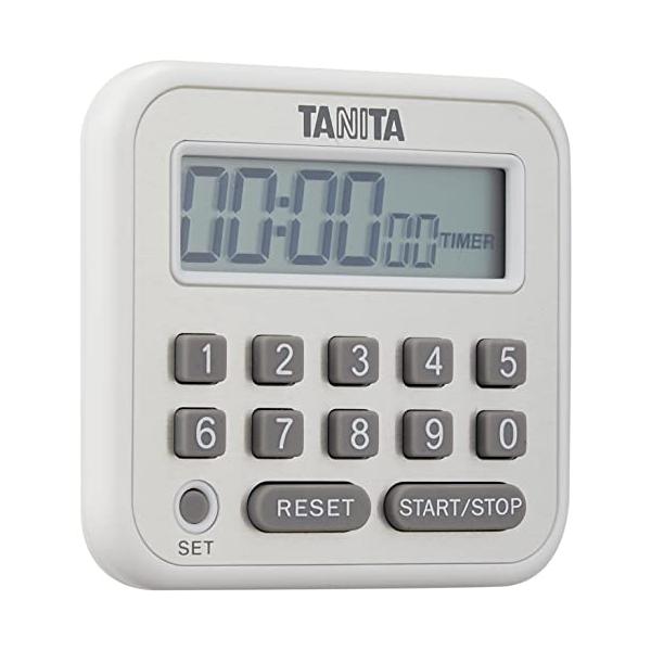 タニタ(Tanita) タイマー マグネット付き テンキー 100時間 ホワイト TD-375 WH 研究や実験に最適