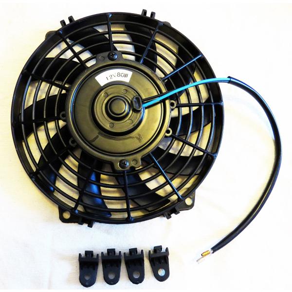 (mind items) 9インチ 汎用 電動ファン 薄型 プッシュ式 吹風式 12V 自動車用