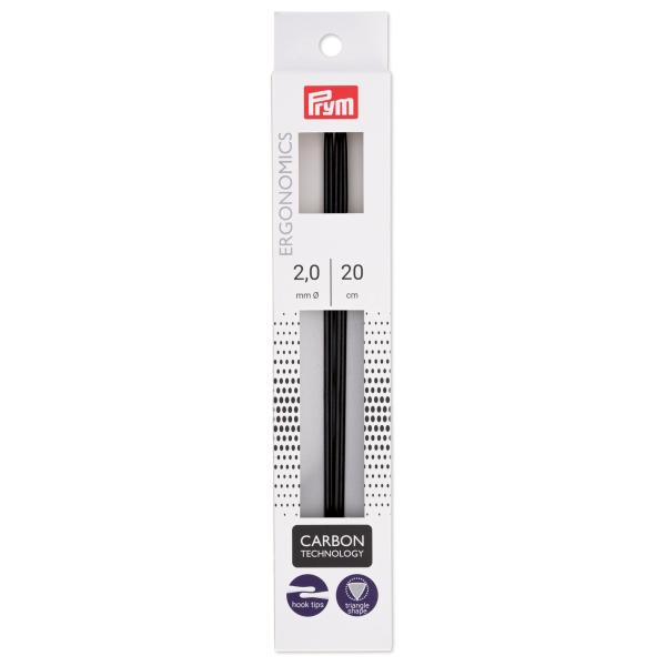 プリム(Prym) エゴノミック カーボン棒針 ５本針 20ｃｍ 2.0ｍｍ PRM194220
