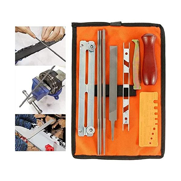 Hinevey チェーンソー目立てセット 10点セット 丸ヤスリ3種 4.0mm/4.8mm/5.5mm