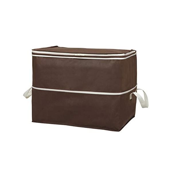 東和産業 収納袋 衣類 高さが2倍 ブラウン 50×32×40cm 85688