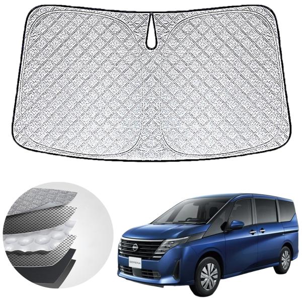 WAIROGA 日産 セレナ C28 専用フロントサンシェード 2022.12~現行車用サンシェー