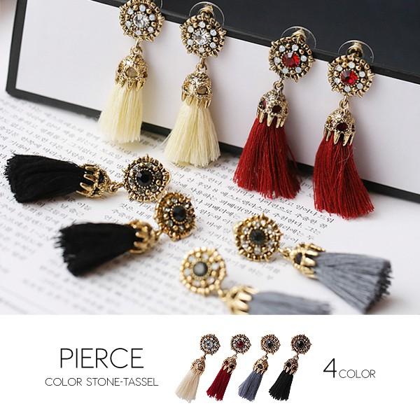 ピアス レディース タッセル アンティーク アクセサリー Pierce 春夏 新作 カラーストーン アンティーク調ピアス エレガント 全4色 エミーナル Pe 005 セレクトショップ エミーナル 通販 Yahoo ショッピング