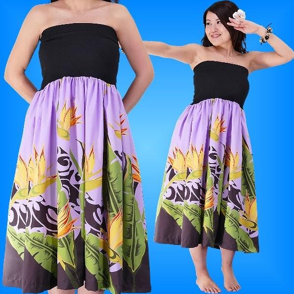 フラダンス チューブトップドレス パープル Fサイズ 1817pF