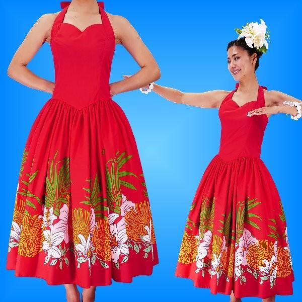 フラダンス ムームー ホルターネックドレス レッド Llサイズ 91rll 91rll Emika 通販 Yahoo ショッピング