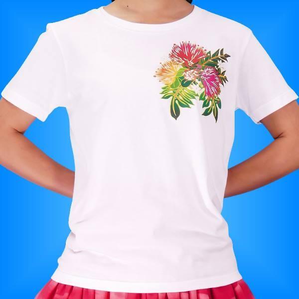 フラダンス Tシャツ L レフア ホワイト 2335lw