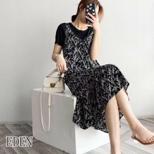 1年保証 セットアップ レディース 40代 春夏 半袖トップス キャミワンピース 2点セット シフォン花柄 オシャレセットアップ カジュアル韓国風 通勤 着痩せ 大人 30代 セットアップ サイズ L Www Rasasayang Com My