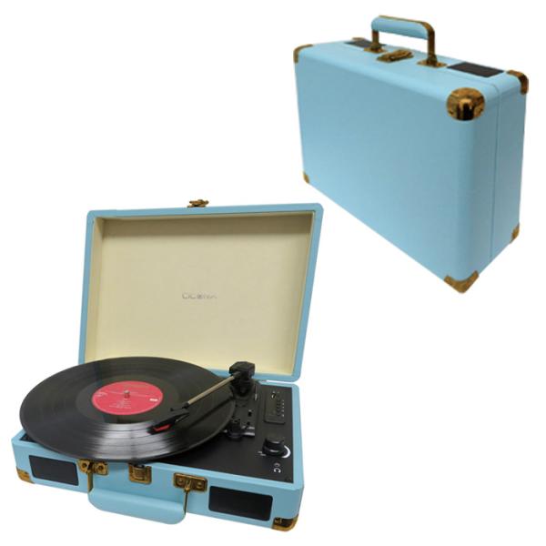 CICONIA チコニア クラシカルレコードプレーヤー トランクケース型 TE-1907LB ライトブルー ■持ち運びに便利なトランクケース式■3スピード（33 1/3、45、78回転）■オートストップ機構付レコードプレーヤー■ブルートゥー...