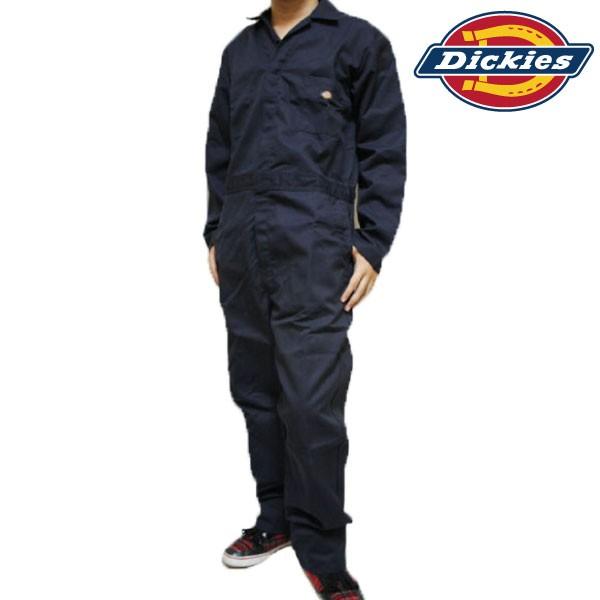 Dickies 4861ディッキーズ 長袖 つなぎ【ダークネイビー】フロント