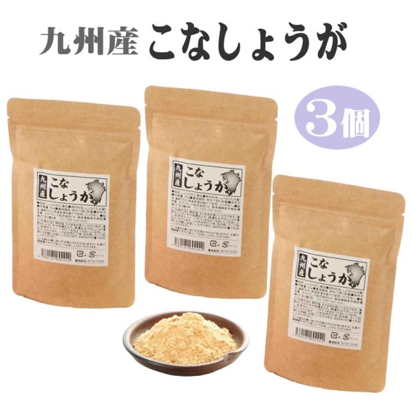 九州産 こなしょうが 60gx3袋 薬味 お料理 味付 生姜 ジンジャーティー  乾燥 粉末 飲用 調味料 国産 日本製