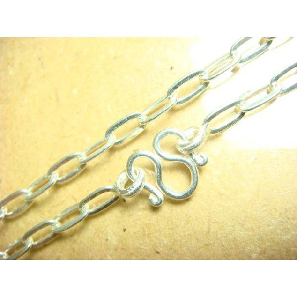 シルバー925 W金具平アズキチェーン 3.7mm×60cm sv925ネックレス