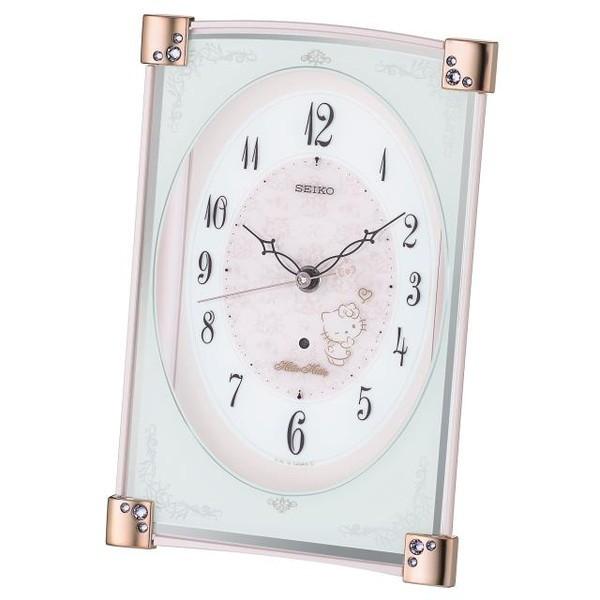 Seiko セイコー オンラインショップ 置き時計 電波 キャラクター ハイライン アナログ 薄ピンクパール ハローキティ Cs1p
