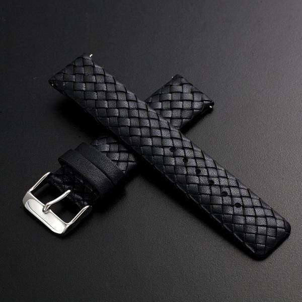 Watchgecko　時計ベルト　ハンドメイド　イタリアンレザー　黒20mm Watchgecko 時計ベルト ハンドメイド イタリアンレザー 黒20mm