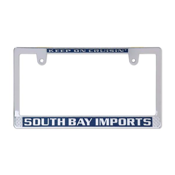 MOONEYES ムーンアイズ SOUTH BAY IMPORTS ライセンス プレート フレーム(クローム) for JPN サイズ CH/BL DGKO047] ナンバーフレーム