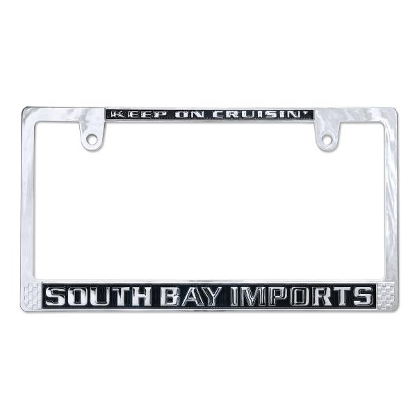 SOUTH BAY IMPORTS ライセンス プレート フレーム CH/BK for JPN サイズ [DGKO051] 高速有鉛 MOONEYES ムーンアイズ